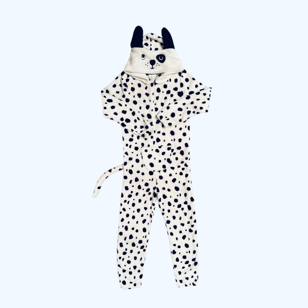 H&M Spotted Animal Dalmation Dog Onsie  Pajamas Costume Size 8-10